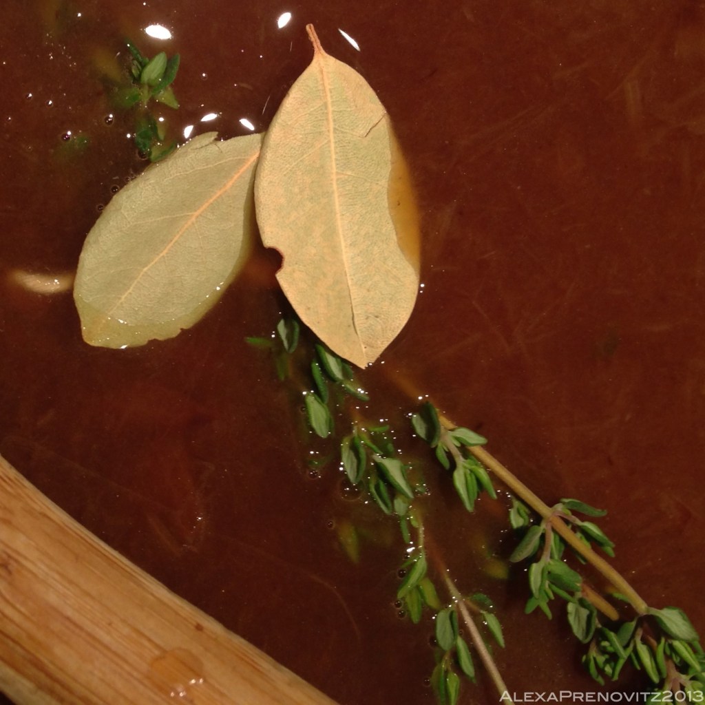 I used two tiny bay leaves instead of one big one because that's all I had.  